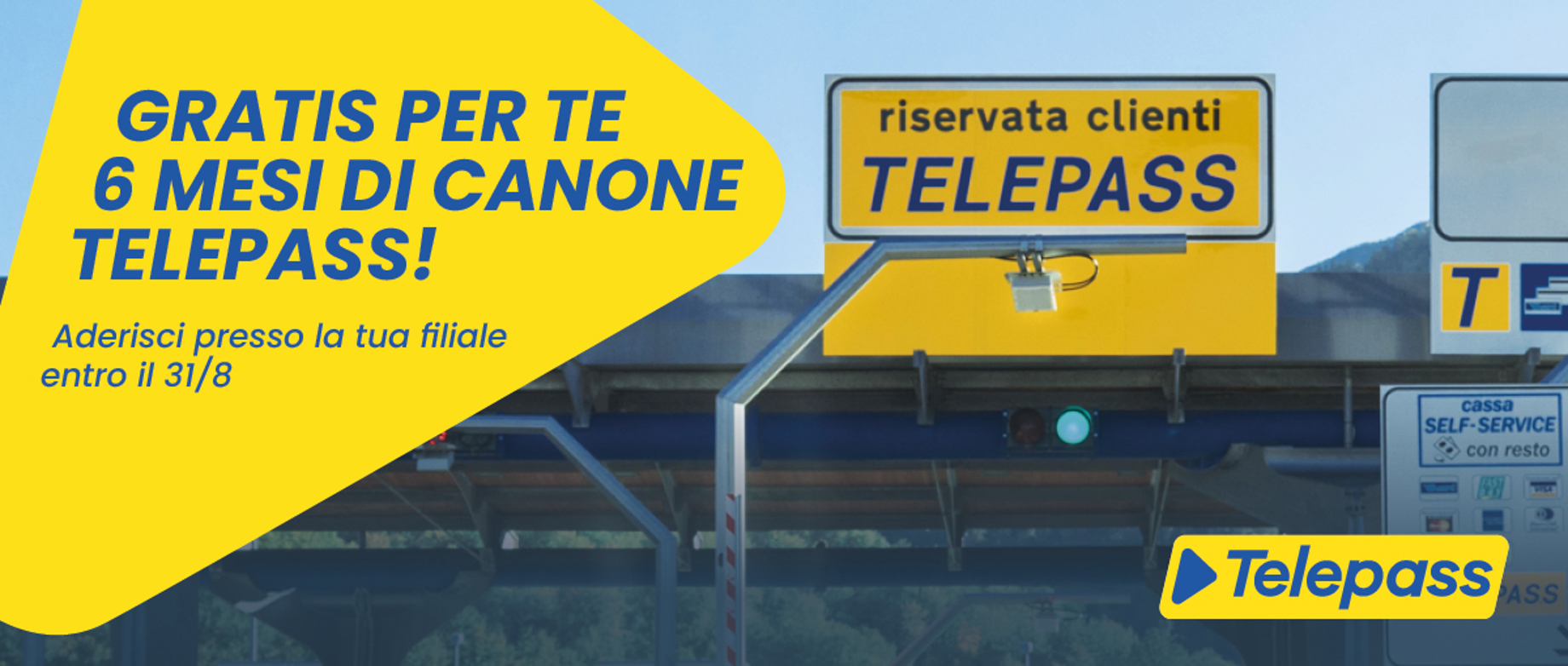 6 mesi di canone gratuito per i nuovi apparati Telepass Family sottoscritti dal 15 giugno al 31 agosto 2022.
